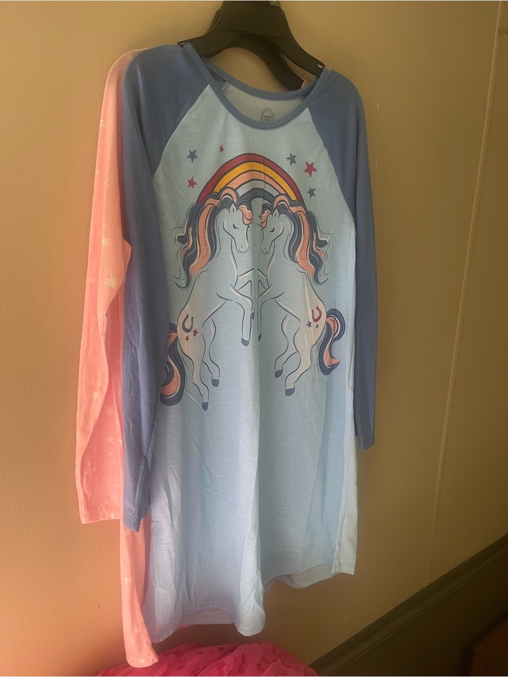 💕🔥 4/$16 Girls NWT 2 Pcs 14/16 
Unicorn Rainbow Kitty Nightshirts